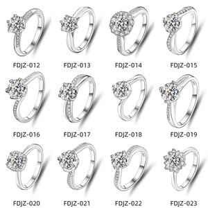 Joyería de Plata de Ley 925 VVS1 1Ct Mossanite, corte redondo personalizado, Diamante cultivado en laboratorio, compromiso femenino, anillo de boda cultivado en laboratorio - Product Image 4