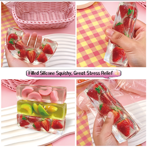 Colorful Mixed Fruit Shapes Soft Squishy Slow Rising Tactile Sensory Calming Squeeze Toy - Product Image 3