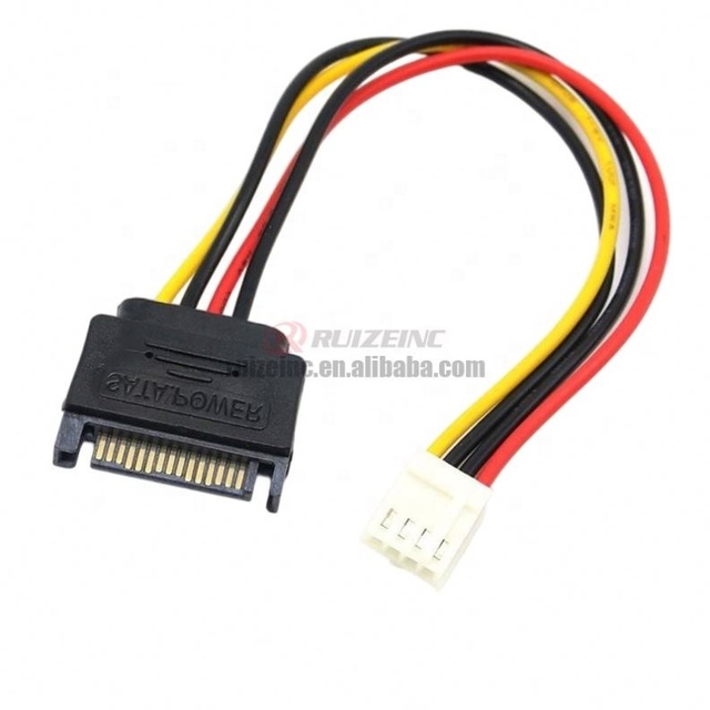 Cord 15P Male to Small 4Pin Female 2.02.54 Adapter Sata Motherboard Power Supply Line