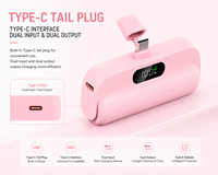 [Paquete de 2] Cargador Portátil de Carga Rápida de 20W, Mini Banco de Energía de 5000mAh con Pantalla LCD USB-C para Viajes, Compatible con iPhone 17/16/15 y Dispositivos Android