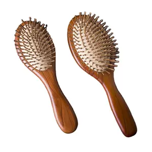 Profesyonel saç fırçası tedarikçisi sağlıklı bakım anti statik saç fırçası özel bambu diş hava yastığı masaj tarak