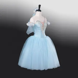 Maxi abiti di Sonno di Bellezza Variazione Ballerina Ruffle Tulle Su Misura vestito dalla ragazza di Variazione di Giselle costume di balletto del vestito