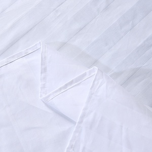 Sang Trọng 100% Ai Cập Cotton Khách Sạn Chất Lượng Bộ Đồ Giường Đặt 1 Cm Sọc Mềm Mại Màu Trắng Khách Sạn Sang Trọng Khăn Ga Giường Đặt Vải - Product Image 6