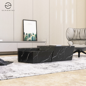 Mesa de Exterior Moderna de Mármol Negro Sunshine, Diseño Minimalista, Muebles para Sala de Estar, Superficie de Piedra Resistente - Product Image 4