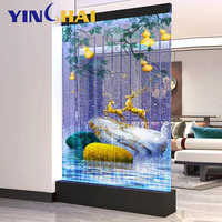 Moderna Cortina de Agua Decorativa de Alta Calidad, Separador de Ambientes, Fuente de Pared Interior de Acrílico con Luces LED y Burbujas de Agua