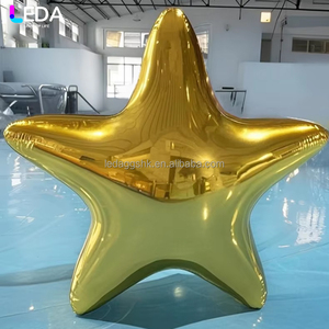 LEDA Outdoor Party & Wedding Events Wedding Decor New Arrival Modern Silver Gold PVC Inflatable Star-Shaped <b>Mirror</b> <b>Ball</b> - Product Image 1