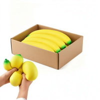 Jouet anti-stress en TPR en forme de banane géante, jouet sensoriel réaliste à presser pour adultes