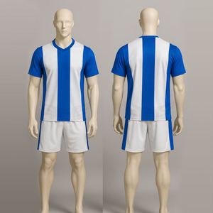 Uniforme de Fútbol a Rayas al por Mayor OEM, Conjunto de Camiseta y Pantalones Cortos de Fútbol Personalizados para Hombre, Ropa Deportiva de Equipo - Product Image 1