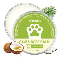 Baume hydratant et protecteur pour les pattes et le nez des animaux avec huile de coco et beurre de karité pour chiens et chats, pour pattes sèches, usage extérieur