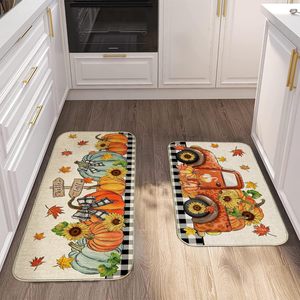 Tapis de sol en velours cristal Temu pour Thanksgiving, rectangulaire, antidérapant, absorbant, ensemble de trois tapis de cuisine à motifs originaux - Product Image 2