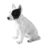 Sculpture miniature de simulation d'animal, décoration de maison faite à la main, statue de chien mignon en porcelaine, figurine de taureau terrier en céramique