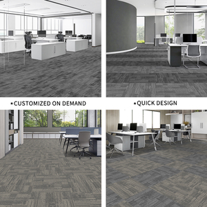 環境に優しい再生PP素材の中毛ループパイル、モダンなストライプ柄、極厚、滑り止め、商業用オフィス・ホテル向けフローリング、カスタムサイズ対応 - Product Image 2