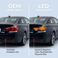 Luces Traseras LED HCMOTIONZ USA Stock 2014-2020 para BMW Serie 4 M4 F32 F82 F33 F36 GTS Estilo OLED Transparente con Secuenciación de Encendido y Niebla