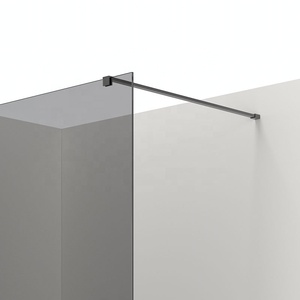 Profil mural en aluminium pour salle <span class=keywords><strong>de</strong></span> bain <span class=keywords><strong>de</strong></span> style européen moderne écran <span class=keywords><strong>de</strong></span> <span class=keywords><strong>douche</strong></span> en verre gris avec porte-serviettes - Product Image 6