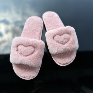 Women Heart Pattern Home <b>Slipper</b> Plush Female Towel Manufacturers Spot Home Winter Bedroom <b>Slippers</b> - Product Image 3