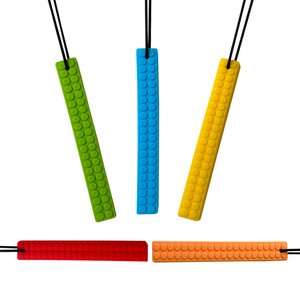 Wholesale Brick Strip Sensory Silicone Teether Baby Teething Toys Chewable Necklace BPA Free Customized Color Europe America - Product Image 3