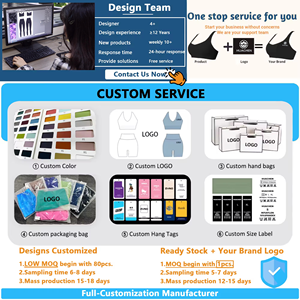 Soutien-gorge de sport sexy dos nu personnalisé HUACHEN pour femme, confortable, col halter, vêtement de sport, avec coussinets amovibles, soutien-gorge de yoga pour femme - Product Image 5