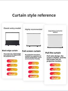 Pantalla de Proyección Portátil para Cine en Casa, de 60, 80, 100 y 110 Pulgadas, con Soporte de Pie, Manual, con Presión de Aire - Product Image 5