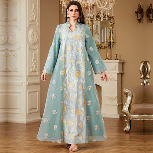 高品质女装-优质棉萨尔瓦卡梅兹刺绣再生材料海军蓝绿色巴基斯坦风格 - Product Image 1