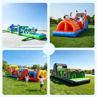 Petite piste d'obstacles gonflable pour enfants et adultes, idéale pour les fêtes commerciales et les courses en plein air