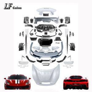 Fibra de Carbono Húmeda para Difusor de Parachoques Delantero de Ferrari <span class=keywords><strong>488</strong></span> Pista, Kit de Carrocería Facelift - Product Image 1