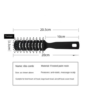Verdickter Mattierter <span class=keywords><strong>Pop</strong></span>-Kamm für Haaröl mit Großer Rückseite, Antistatisch, Neun Reihen, Hohlbelüftet, Nylon-Hautmassage - Product Image 5