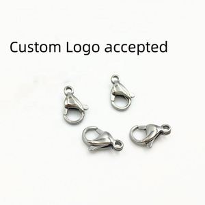 100 piezas de cierres de langosta de acero inoxidable 316L de alto brillo para collares y pulseras, 10 mm, accesorios de joyería DIY, en plata, oro de 18K y negro - Product Image 6