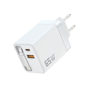 USB Tường Sạc A + C Power Adapter Điện Thoại Sạc Cắm Với Có Thể Tháo Rộng Cáp Sạc Nhanh 65W Loại C Sạc - Product Image 1