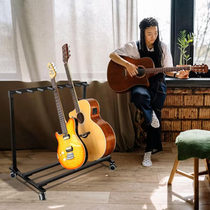 Support de guitare robuste avec base roulante et patins antidérapants pour exposition d'équipement de groupe, idéal pour la maison, la scène et le rangement en studio - Product Image 5