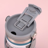 Grande Tasse Isotherme Portable Grande Capacité en Acier Inoxydable 304 avec Paille pour Enfants et Bureau – Idéale pour le Sport et la Voiture