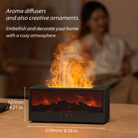 Humidificateur Créatif à Simulation de Cheminée, Diffuseur d'Arômes, Humidificateur Ultrasonique Effet Flamme avec Télécommande