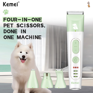 Kemei KM-CW2105 5W 800mAh Batterie Li-ion 6500RPM <span class=keywords><strong>Tondeuse</strong></span> à poils d'animaux <span class=keywords><strong>Tondeuse</strong></span> à pattes Faible bruit 4 en 1 Têtes remplaçables Coupe-poils pour chiens et chats - Product Image 4