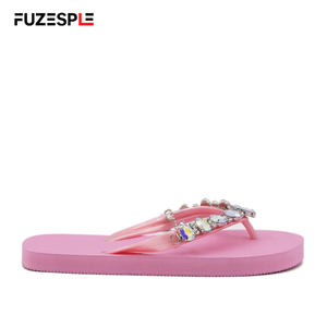 Tongs de mariage pour femme Tongs pour mariée pour danse Tongs de plage en caoutchouc Tongs de mariage roses avec <span class=keywords><strong>strass</strong></span> pour femmes - Product Image 3