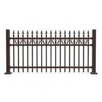 Panneau de clôture en acier galvanisé noir 6ftx8ft, design européen, avec pointe en forme de flèche, anti-rouille, pour jardin résidentiel, hôpital, extérieur