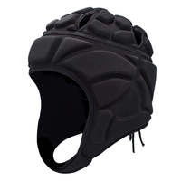 Gorra Scrum ajustable anticolisión para jóvenes adultos, casco de Rugby personalizado negro y rojo, casco para fútbol con bandera 7on7