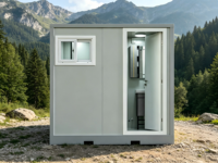 Unité Sanitaire Tout-en-un en Panneaux Sandwich Écologique avec Douche et Toilettes Intégrées pour Parcs Extérieurs