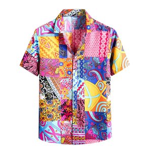 <span class=keywords><strong>Chemise</strong></span> de plage hawaïenne imprimée sur tout l'été 100% <span class=keywords><strong>coton</strong></span> pour hommes - Product Image 5