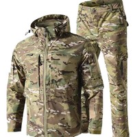Nouvel ensemble uniforme camouflage imperméable et respirant pour homme, résistant à l'usure et aux taches, idéal pour la randonnée en extérieur - Vente chaude