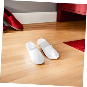 Pantuflas Desechables Blancas para Spa, Forro Polar Grueso, Punta Cerrada, Antideslizantes, para Huéspedes de Hotel, Hombres y Mujeres, Cómodas para Viajes e Higiene - Product Image 6