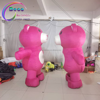 Costume de marche gonflable de défilé publicitaire Costume de mascotte d'ours gonflable rose