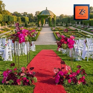 Centres de table artificiels en soie rose, orchidée bordeaux pour mariage, baby shower, allée de mariage, fête, bar à desserts – Kits de décoration - Product Image 1