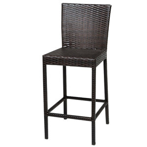 Tabouret de bar portable haut de gamme au design pastoral extérieur avec cadre et dossier en plastique, chaises en rotin durables pour cour et club - Product Image 6