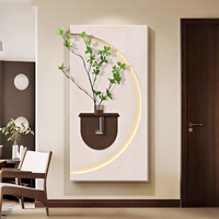 Décoration murale 3D design tendance, procédé de découpe UV, art mural LED, nouvelle tendance, nature morte nordique, arbre artificiel, peinture sur grès
