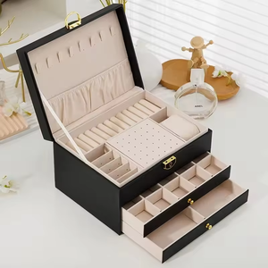 3 <b>Drawer</b> Acrylic Jewelry <b>Storage</b> <b>Box</b> Velvet Lining Organizer for Women Rings Earrings Necklaces - Product Image 2