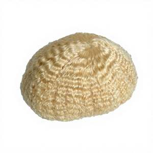 Prothèse capillaire complète 613 Blonde Afro Wave pour hommes, en dentelle suisse française, respirante et en cheveux indiens Remy - Product Image 3