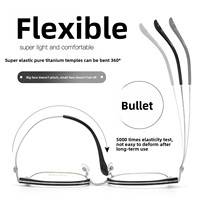 M6248 Monturas de Gafas Retro de Moda, Ligeras y Duraderas, con Patillas de Beta Titanio y Almohadillas Nasales de Silicona Suave, Montura Completa Cuadrada