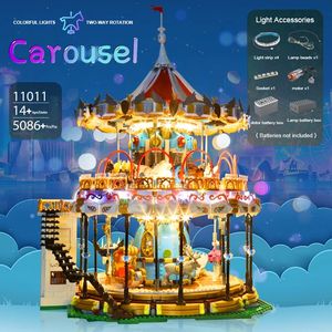 Mould <span class=keywords><strong>King</strong></span>-11011 parque de atracciones de Mking <span class=keywords><strong>Land</strong></span>, carrusel motorizado, iluminación de lujo, regalo para niños, bloques de construcción para montar - Product Image 5