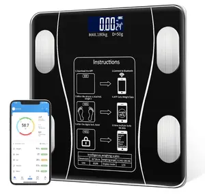 Весы для ванной комнаты с ЖК-дисплеем Персональные Цифровые Bluetooth весы для тела Электронные весы для взвешивания из закаленного стекла из АБС-пластика
