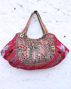 Bolsos de Lona Estilo Boho Banjara Indios para Mujer, con Cierre de Cremallera, Impermeables, Forma Personalizable, Bordado Tribal y Trabajo con Espejos - Product Image 4