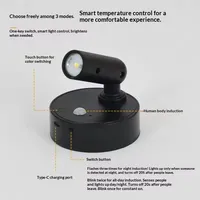 Lampe murale LED magnétique rechargeable autonome, projecteur sans fil, sans perçage, lampe de lecture à interrupteur tactile, intensité réglable